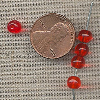 100 VINTAGE GLASS 5mm. ROUND HYACINTH BEADS 100 VINTAGE GLASS 5mm. ROUND HYACINTH BEADS
