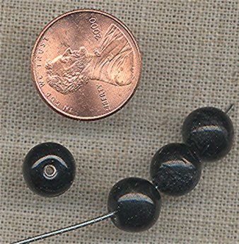 100 VINTAGE GLASS JET BLACK 10mm ROUND BEADS 100 VINTAGE GLASS JET BLACK 10mm ROUND BEADS