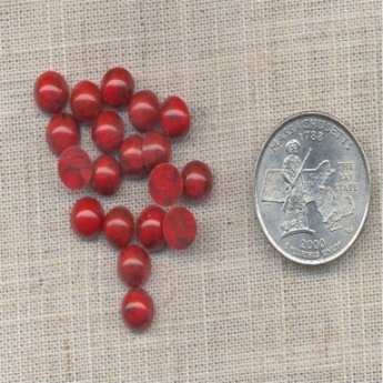 100 VINTAGE RED JASPER MATRIX 7mm. ROUND CABOCHONS 100 VINTAGE RED JASPER MATRIX 7mm. ROUND CABOCHONS