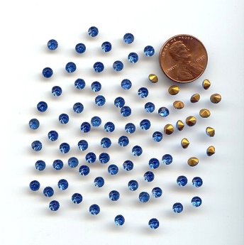 100 ANTIQUE CZECH SAPPHIRE 16ss GLASS RHINESTONES 100 ANTIQUE CZECH SAPPHIRE 16ss GLASS RHINESTONES