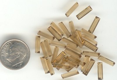 100 VINTAGE SMOKE TOPAZ 10x3mm GLASS FACETED BAGUETTE GEM JEWELS 100 VINTAGE SMOKE TOPAZ 10x3mm GLASS FACETED BAGUETTE GEM JEWELS