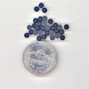 100 VINTAGE JET GLASS 2-3mm ROUND CABOCHONS 100 VINTAGE JET GLASS 2-3mm ROUND CABOCHONS
